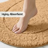 Superior Cotton Washable Bath Rug with Runner Bundle Set, 3 Piece, Toast | Non slip Highly Absorbent Oval Design for Double Vanity, Tub or Shower, Set Includes 1 Small Rug, 1 Large Rug, 1 Runner