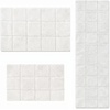 Superior Cotton Washable Bath Rug with Runner Bundle Set, 3 Piece, White | Non slip Highly Absorbent Checkered Design for Double Vanity, Tub or Shower, Set Includes 1 Small Rug, 1 Large Rug, 1 Runner