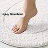 Superior Cotton Washable Bath Rug with Runner Bundle Set, 3 Piece, White | Non slip Highly Absorbent Oval Design for Double Vanity, Tub or Shower, Set Includes 1 Small Rug, 1 Large Rug, 1 Runner
