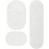 Superior Cotton Washable Bath Rug with Runner Bundle Set, 3 Piece, White | Non slip Highly Absorbent Oval Design for Double Vanity, Tub or Shower, Set Includes 1 Small Rug, 1 Large Rug, 1 Runner