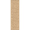 Superior Cotton Washable Bath Rug, Non Slip Runner, 1 Piece Set, Taupe | Absorbent Combed Cotton Bath Rug Runner or Rug Set, Bathroom Vanity or Kitchen Sink, Includes One 2 x 5 Feet Checkered Runner