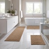 Superior Cotton Washable Bath Rug with Runner Bundle Set, 3 Piece, Latte | Non slip Highly Absorbent Solid Design for Double Vanity, Tub or Shower, Set Includes 1 Small Rug, 1 Large Rug, 1 Runner