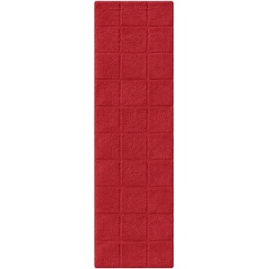Superior Cotton Washable Bath Rug, Non Slip Runner, 1 Piece Set, Burgundy | Absorbent Combed Cotton Bath Rug Runner or Rug Set, Bathroom Vanity or Kitchen Sink, Includes One 2 x 5 Feet Checkered Runner