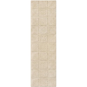 Superior Cotton Washable Bath Rug, Non Slip Runner, 1 Piece Set, Ivory | Absorbent Combed Cotton Bath Rug Runner or Rug Set, Bathroom Vanity or Kitchen Sink, Includes One 2 x 5 Feet Checkered Runner