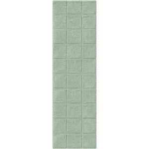 Superior Cotton Washable Bath Rug, Non Slip Runner, 1 Piece Set, Sage | Absorbent Combed Cotton Bath Rug Runner or Rug Set, Bathroom Vanity or Kitchen Sink, Includes One 2 x 5 Feet Checkered Runner