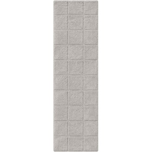 Superior Cotton Washable Bath Rug, Non Slip Runner, 1 Piece Set, Silver | Absorbent Combed Cotton Bath Rug Runner or Rug Set, Bathroom Vanity or Kitchen Sink, Includes One 2 x 5 Feet Checkered Runner