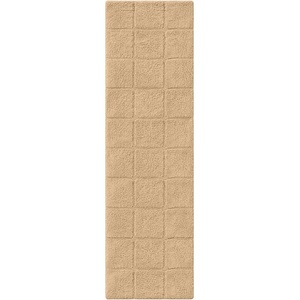 Superior Cotton Washable Bath Rug, Non Slip Runner, 1 Piece Set, Taupe | Absorbent Combed Cotton Bath Rug Runner or Rug Set, Bathroom Vanity or Kitchen Sink, Includes One 2 x 5 Feet Checkered Runner