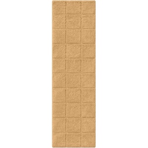 Superior Cotton Washable Bath Rug, Non Slip Runner, 1 Piece Set, Toast | Absorbent Combed Cotton Bath Rug Runner or Rug Set, Bathroom Vanity or Kitchen Sink, Includes One 2 x 5 Feet Checkered Runner
