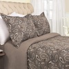 Superior Premium Cotton Flannel Duvet Cover Set, All Season 100% Brushed Cotton Flannel Bedding, 3-Piece Set with Duvet Cover and Pillow Shams – Pumpkin Paisley, Full/Queen(Grey)