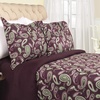Superior Premium Cotton Flannel Duvet Cover Set, All Season 100% Brushed Cotton Flannel Bedding, 3-Piece Set with Duvet Cover and Pillow Shams – Pumpkin Paisley, Full/Queen(Purple)