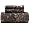 Superior Premium Cotton Flannel Duvet Cover Set, All Season 100% Brushed Cotton Flannel Bedding, 3-Piece Set with Duvet Cover and Pillow Shams – Pumpkin Paisley, Full/Queen(Charcoal)