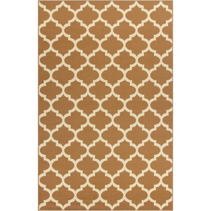 Superior Modern Quatrefoil Indoor Area Rug, Caramel, 2′ x 3′