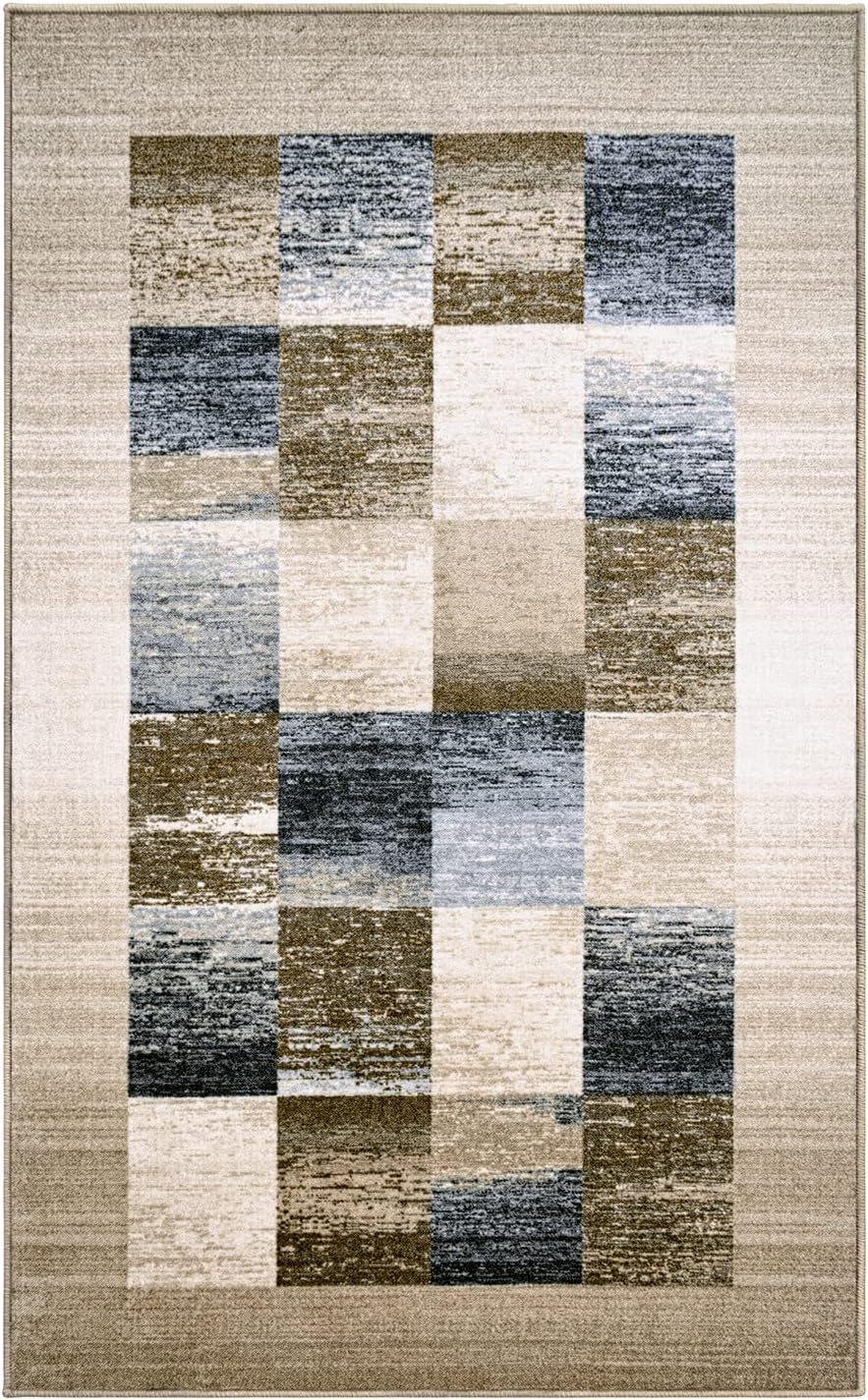image:imageSuperior Indoor NonSlip Area Rug Damask Medallion Floor Decor Bohemian Rug for Living Room Bedroom Office Kitchen Dining Washable Rugs Foam Back Thalia Collection 5 x 8 CreamCream