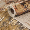 Superior Indoor Area Rug, Jute Backing, Modern Rugs for Family, Kitchen Floors, Office, Plush Floor Cover, Abstract Design, Damara Collection, 8′ x 10′, Cream/Rust