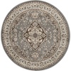 SUPERIOR Glendale Indoor Runner Rug, Floral Medallion, 8′ Round, Grey