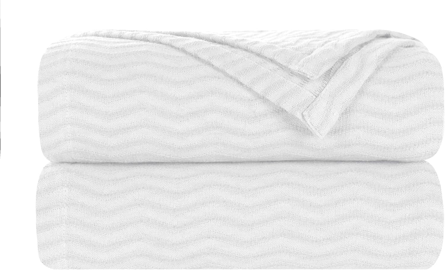 image:imageSUPERIOR JENA Cotton Blanket for Picnic Beach Traveling or Camping Bedroom Decor Essentials Cover for Bed Couch Lounging Textured Jacquard Modern Chevron Woven Blanket FullQueen IvoryWhite