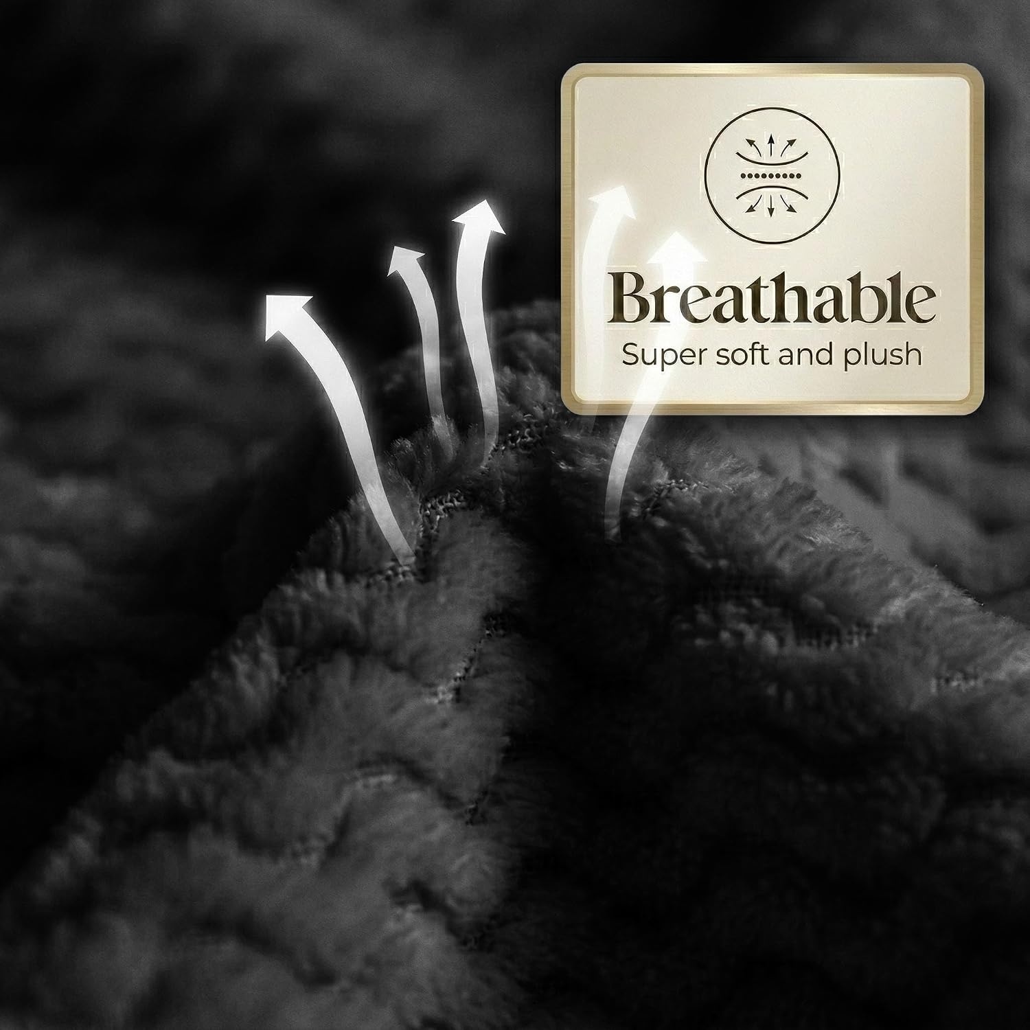 image:imageSUPERIOR Lily Pebbled Fluffy Fleece Blanket Artisanal Popcorn Texture Soft Throw for Couch Bed and Living Room Decor Bedroom Essentials Extra Cozy Fuzzy Warm Cover King Size WhiteBlack