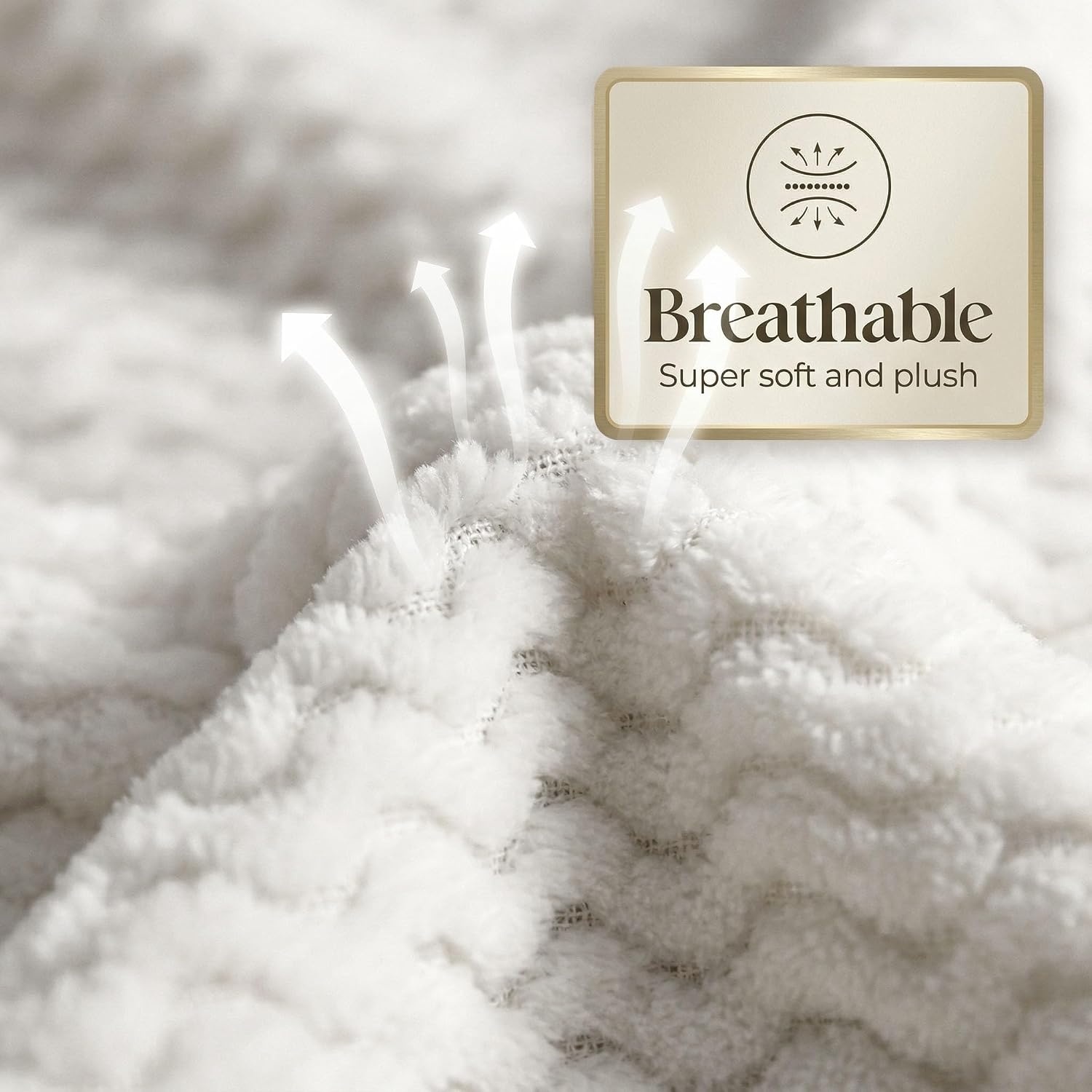image:imageSUPERIOR Lily Pebbled Fluffy Fleece Blanket Artisanal Popcorn Texture Soft Throw for Couch Bed and Living Room Decor Bedroom Essentials Extra Cozy Fuzzy Warm Cover King Size WhiteWhite