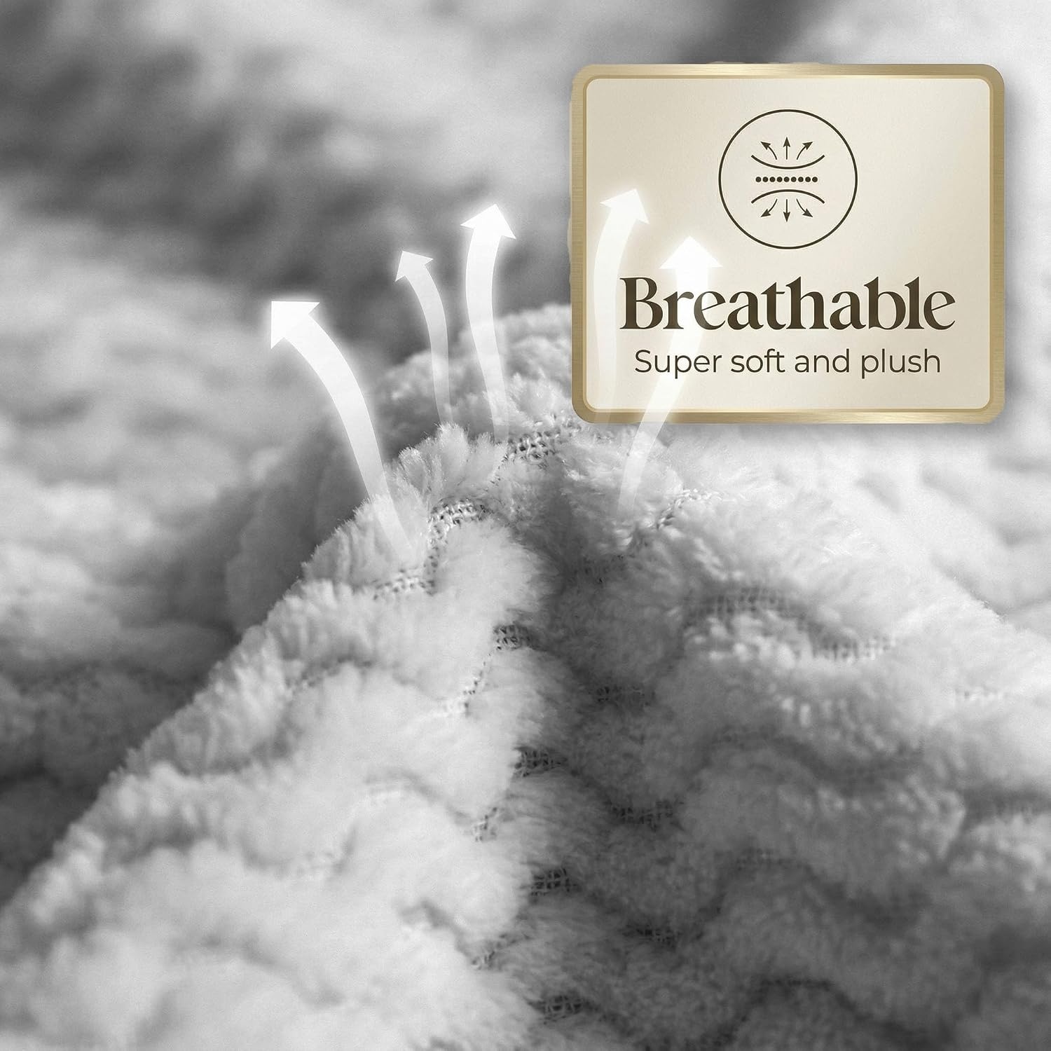image:imageSUPERIOR Lily Pebbled Fluffy Fleece Blanket Artisanal Popcorn Texture Soft Throw for Couch Bed and Living Room Decor Bedroom Essentials Extra Cozy Fuzzy Warm Cover King Size WhitePlatinum