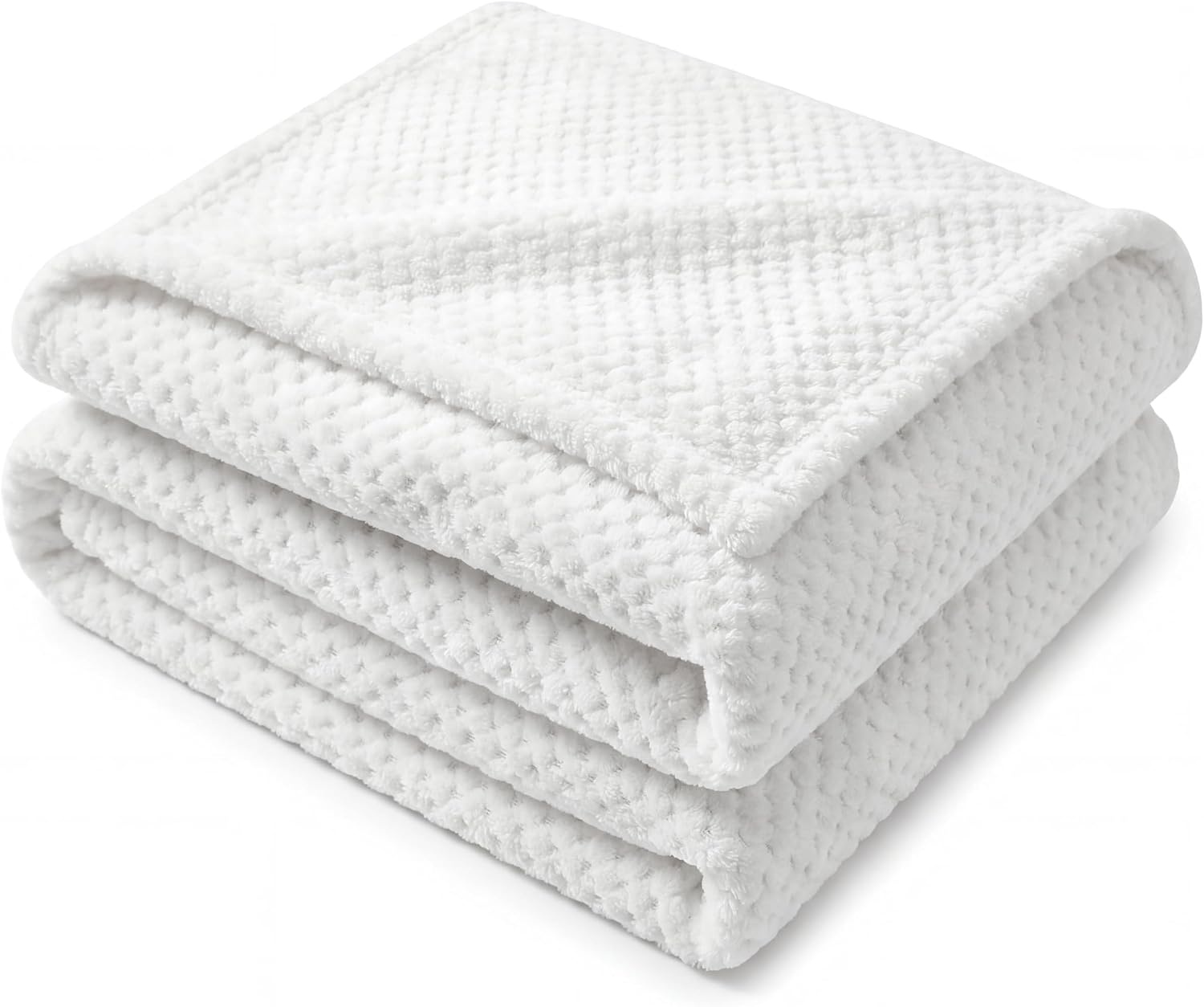 image:imageSUPERIOR Lily Pebbled Fluffy Fleece Blanket Artisanal Popcorn Texture Soft Throw for Couch Bed and Living Room Decor Bedroom Essentials Extra Cozy Fuzzy Warm Cover King Size WhiteWhite