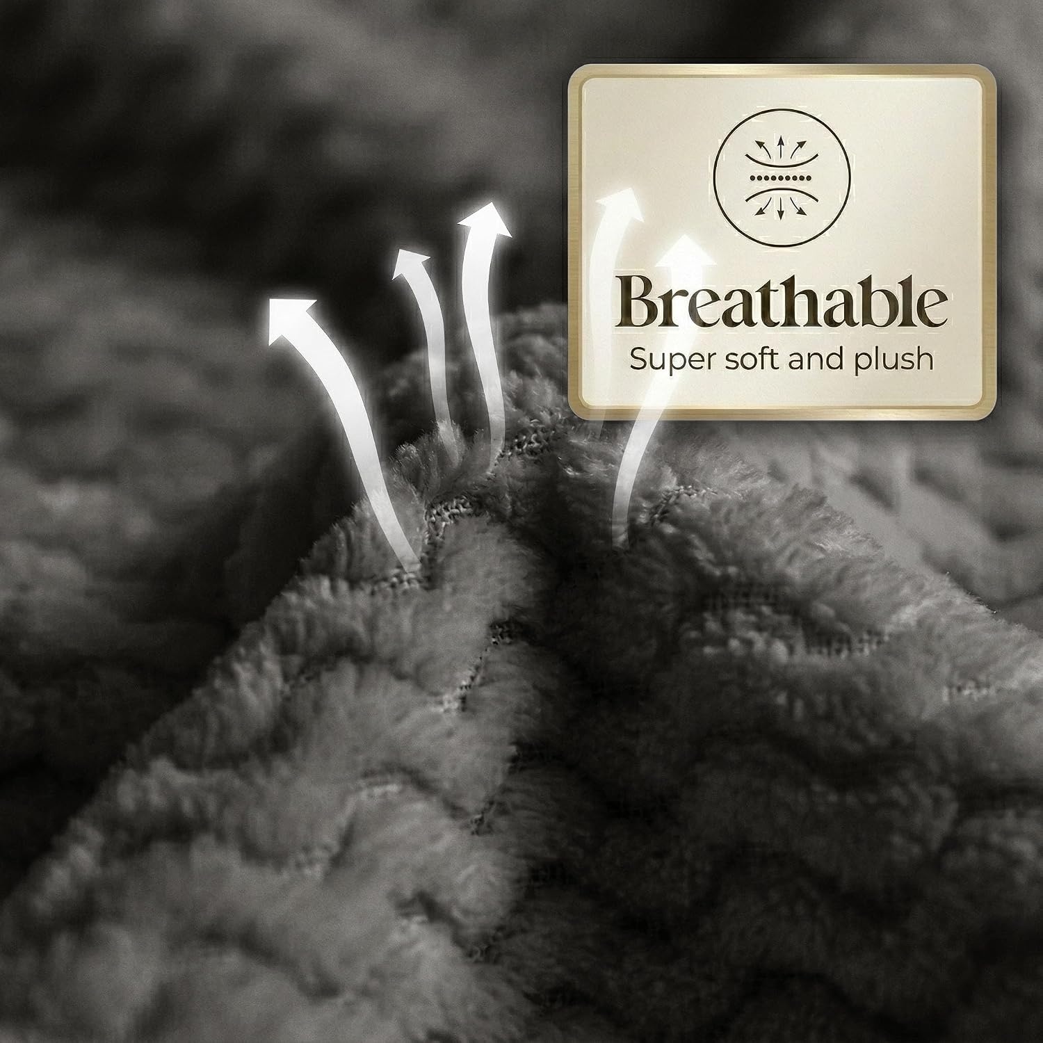 image:imageSUPERIOR Lily Pebbled Fluffy Fleece Blanket Artisanal Popcorn Texture Soft Throw for Couch Bed and Living Room Decor Bedroom Essentials Extra Cozy Fuzzy Warm Cover King Size WhiteCharcoal