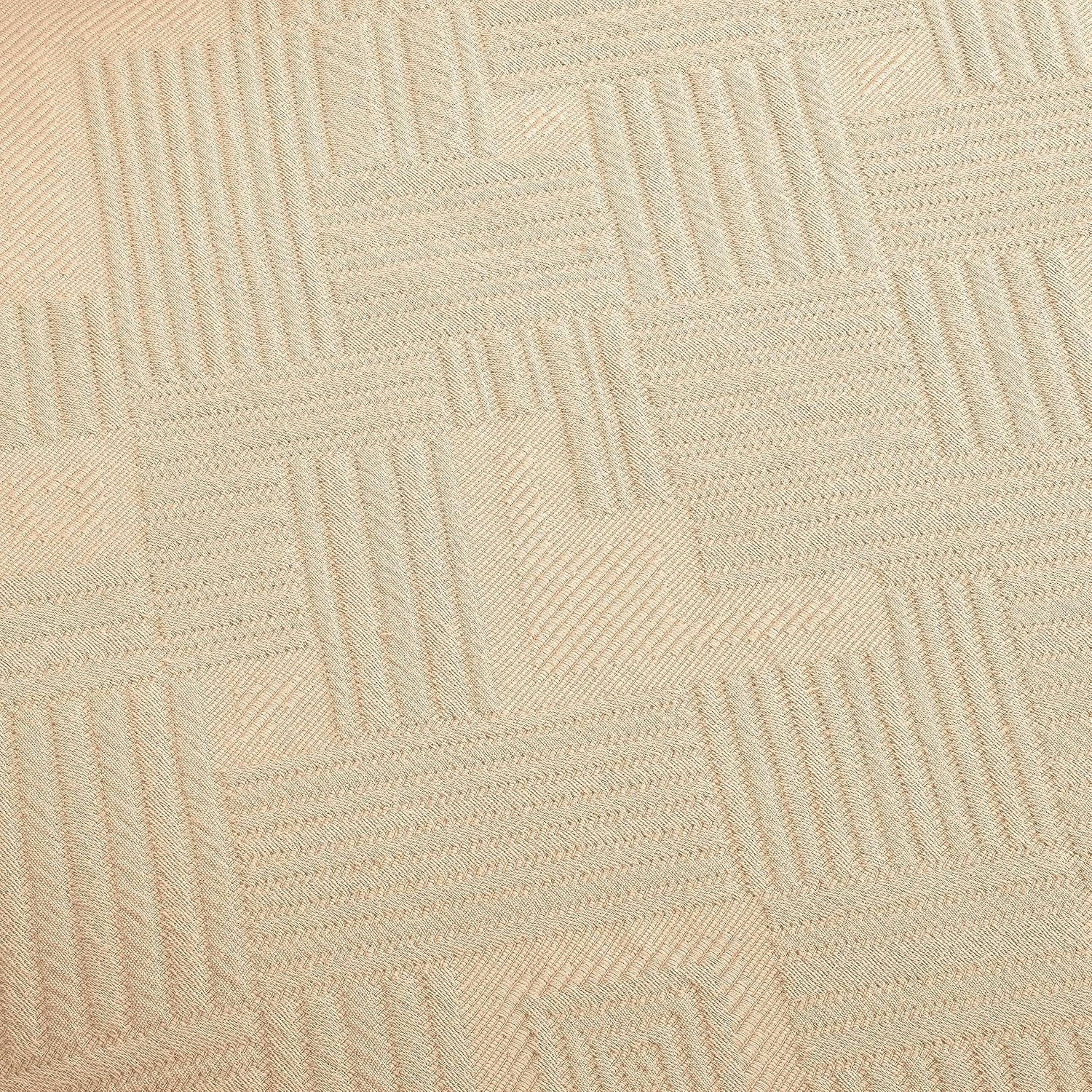 image:imageSuperior 100 Cotton Geometric Fret 3Piece Scalloped Bedspread Set Queen Ivory
