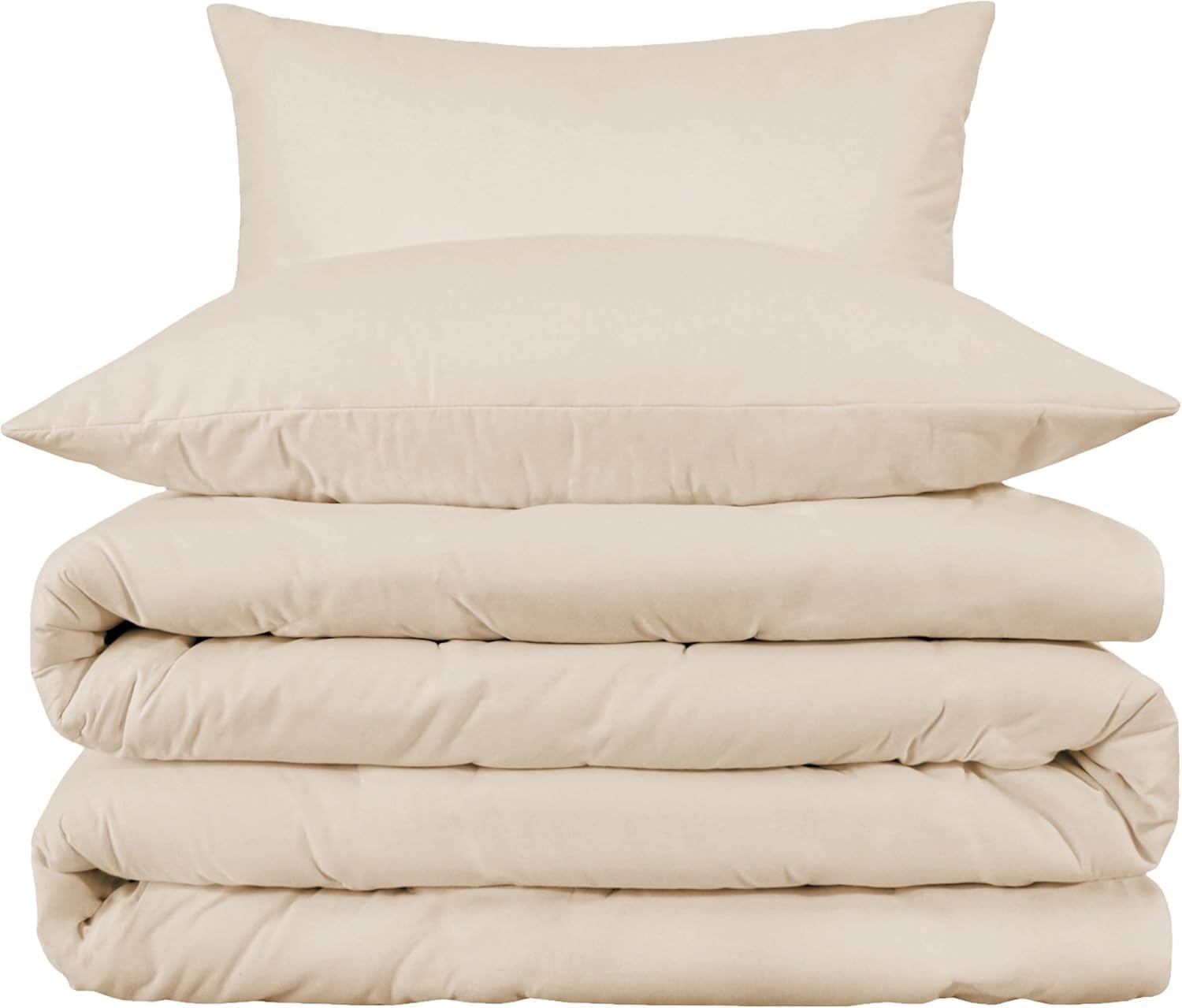 image:imageSuperior Egyptian Cotton 1000 Thread Count Duvet Cover Set Bed Covers Includes 1 Duvet Cover with Button Closure 2 Pillow Shams Oversized Bedding Decor FullQueen GoldIvory