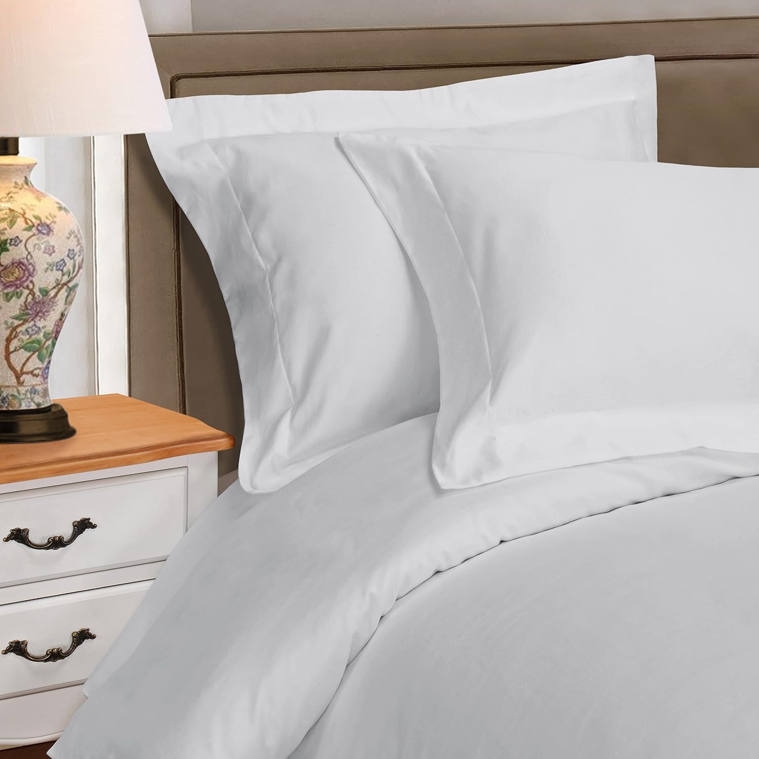 image:imageSuperior Egyptian Cotton 1000 Thread Count Duvet Cover Set Bed Covers Includes 1 Duvet Cover with Button Closure 2 Pillow Shams Oversized Bedding Decor FullQueen GoldPlatinum