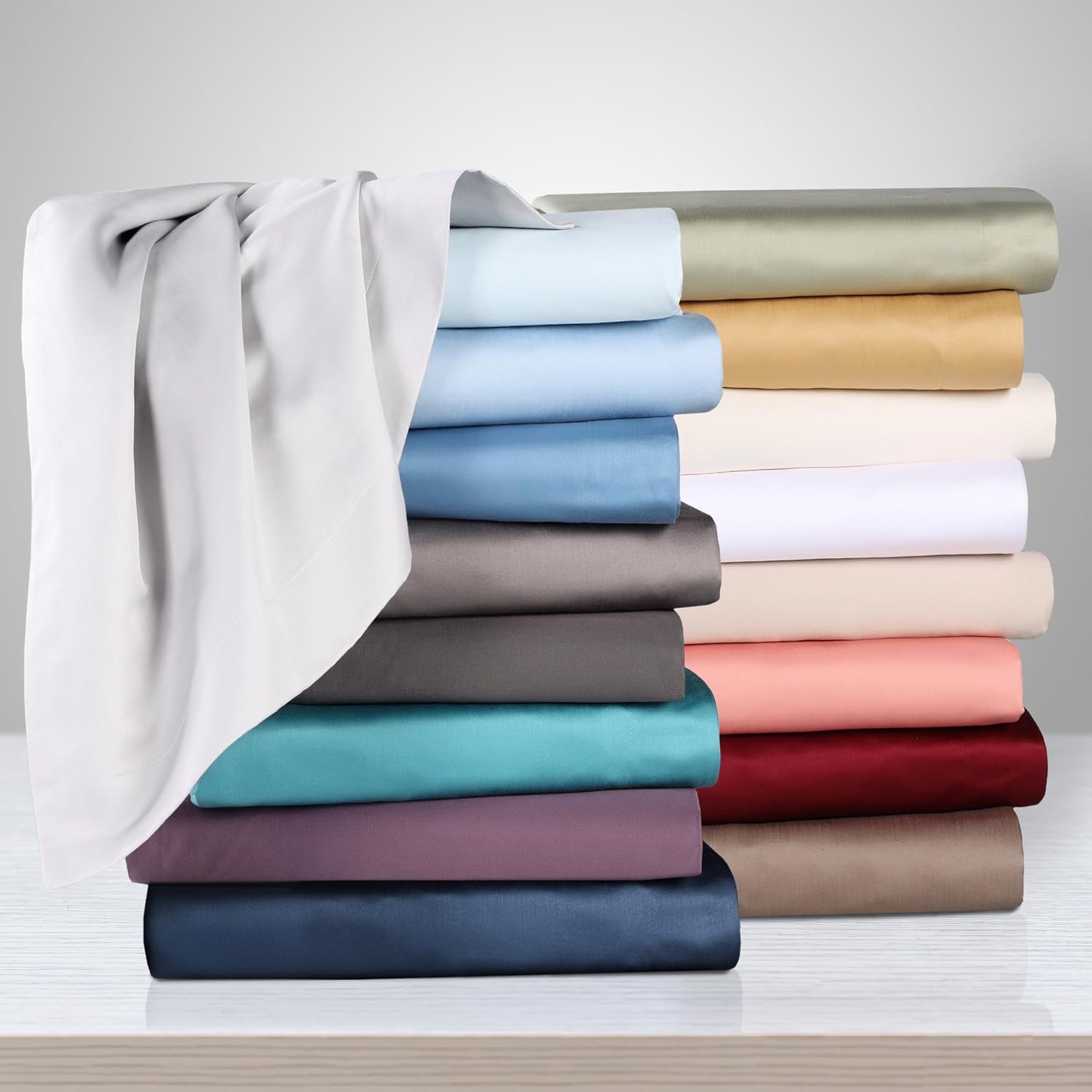 image:imageSuperior Egyptian Cotton 1000 Thread Count Duvet Cover Set Bed Covers Includes 1 Duvet Cover with Button Closure 2 Pillow Shams Oversized Bedding Decor FullQueen GoldSage