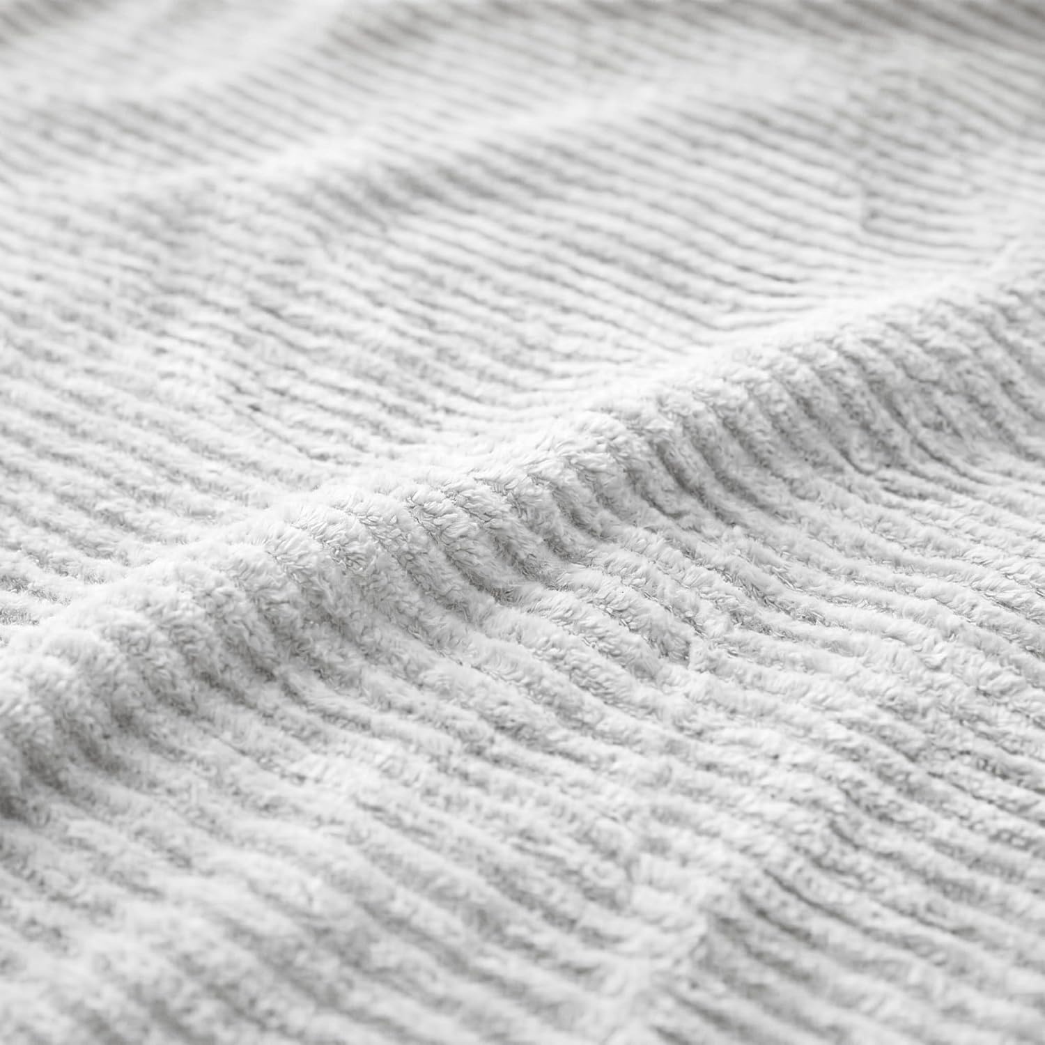 image:imageSuperior Kacey Ribbed Fluffy Fleece Blanket Textured Corduroy Style Tailored Throw for Couch Bed and Living Room Decor Bedroom Essentials Cozy Warm Thermal Cover King Size WhitePlatinum