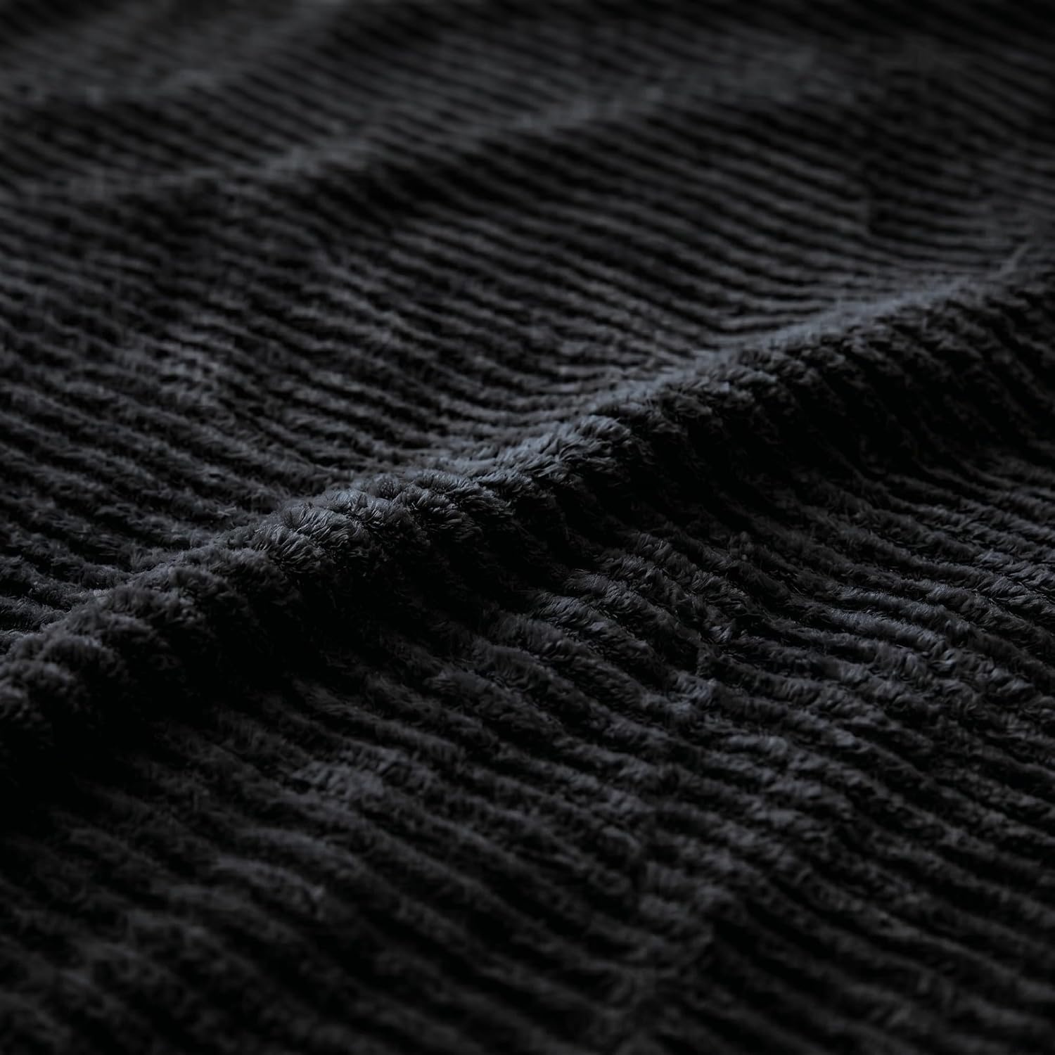 image:imageSuperior Kacey Ribbed Fluffy Fleece Blanket Textured Corduroy Style Tailored Throw for Couch Bed and Living Room Decor Bedroom Essentials Cozy Warm Thermal Cover King Size WhiteBlack