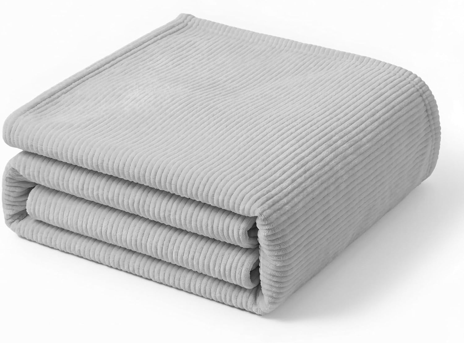 image:imageSuperior Kacey Ribbed Fluffy Fleece Blanket Textured Corduroy Style Tailored Throw for Couch Bed and Living Room Decor Bedroom Essentials Cozy Warm Thermal Cover King Size WhitePlatinum