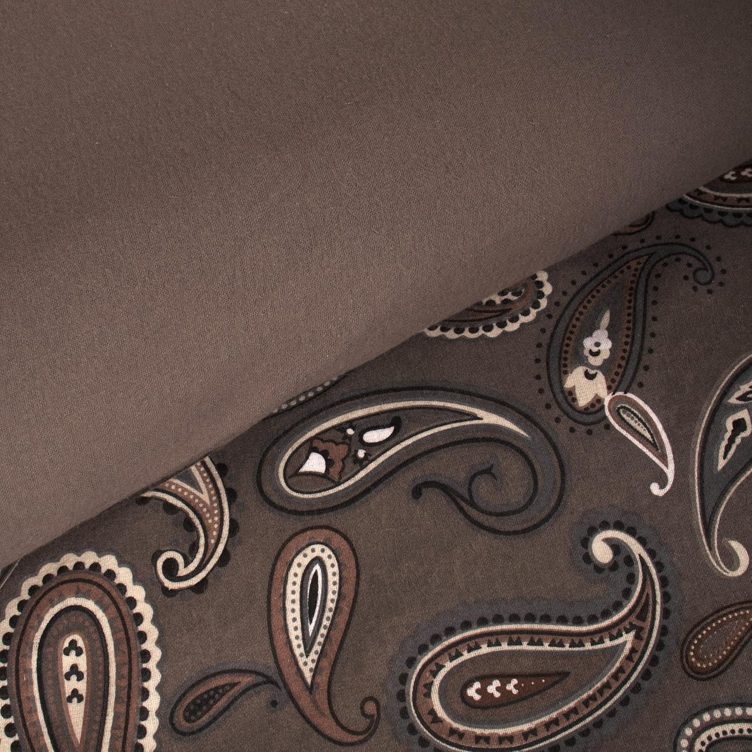 image:imageSuperior Paisley Flannel Cotton Duvet Cover Set Warm Fuzzy Comforter Cover Cozy Soft Floral Bedding Essentials Secure Button Closure Includes 1 Duvet Cover 2 Pillow Shams FullQueen Light BlueCharcoal Z