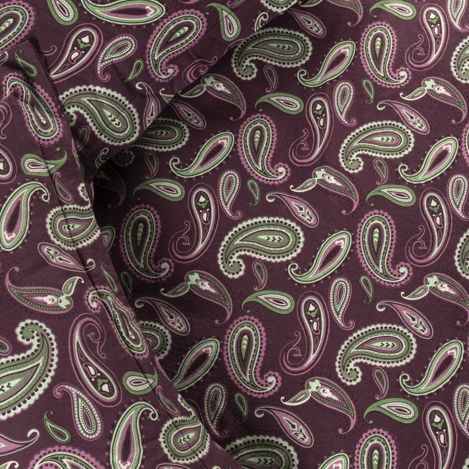 image:imageSuperior Paisley Flannel Cotton Duvet Cover Set Warm Fuzzy Comforter Cover Cozy Soft Floral Bedding Essentials Secure Button Closure Includes 1 Duvet Cover 2 Pillow Shams FullQueen Light BluePurple Z