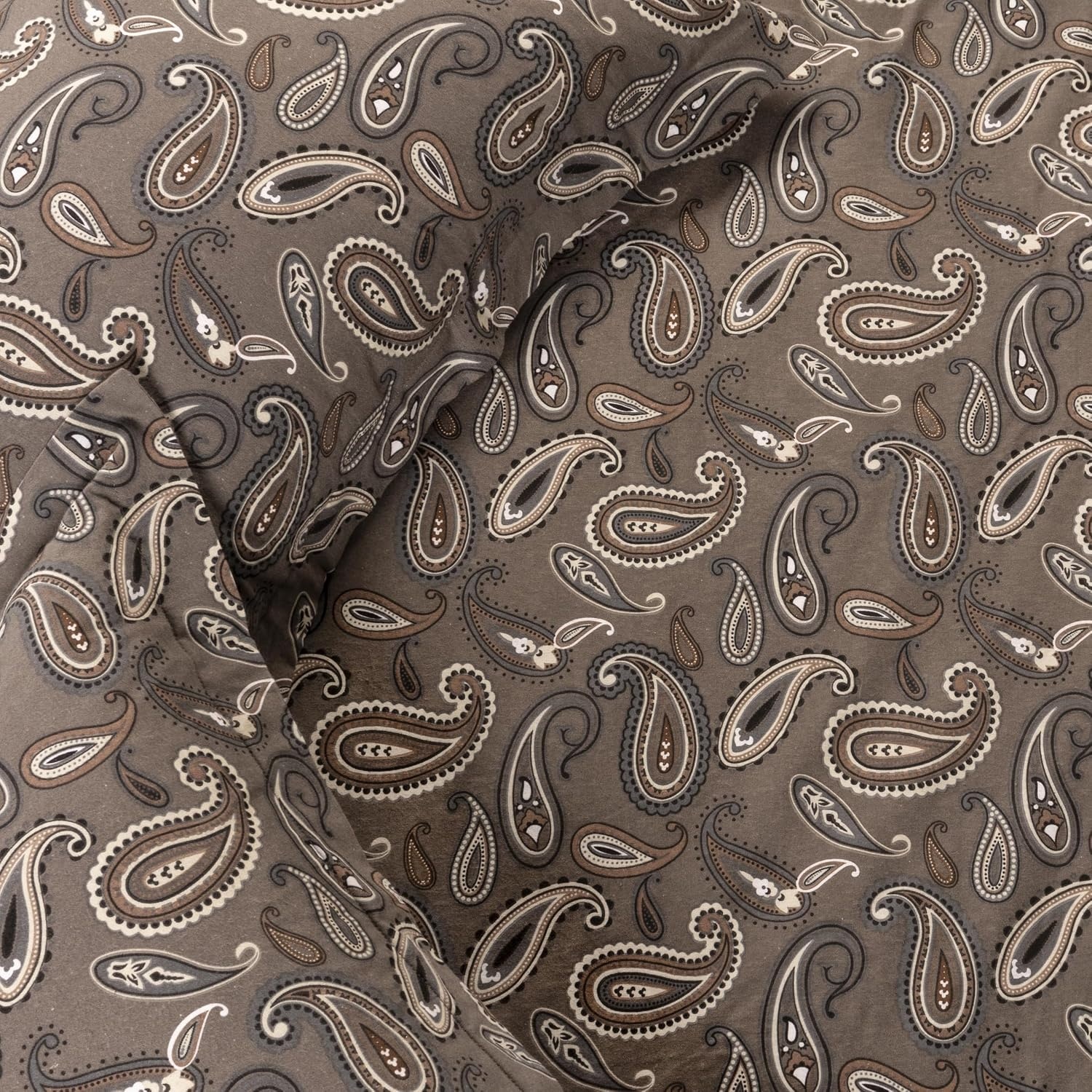 image:imageSuperior Paisley Flannel Cotton Duvet Cover Set Warm Fuzzy Comforter Cover Cozy Soft Floral Bedding Essentials Secure Button Closure Includes 1 Duvet Cover 2 Pillow Shams FullQueen Light BlueGrey Z