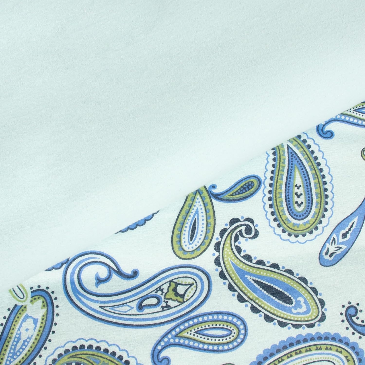 image:imageSuperior Paisley Flannel Cotton Duvet Cover Set Warm Fuzzy Comforter Cover Cozy Soft Floral Bedding Essentials Secure Button Closure Includes 1 Duvet Cover 2 Pillow Shams FullQueen Light BlueLight Blue Z