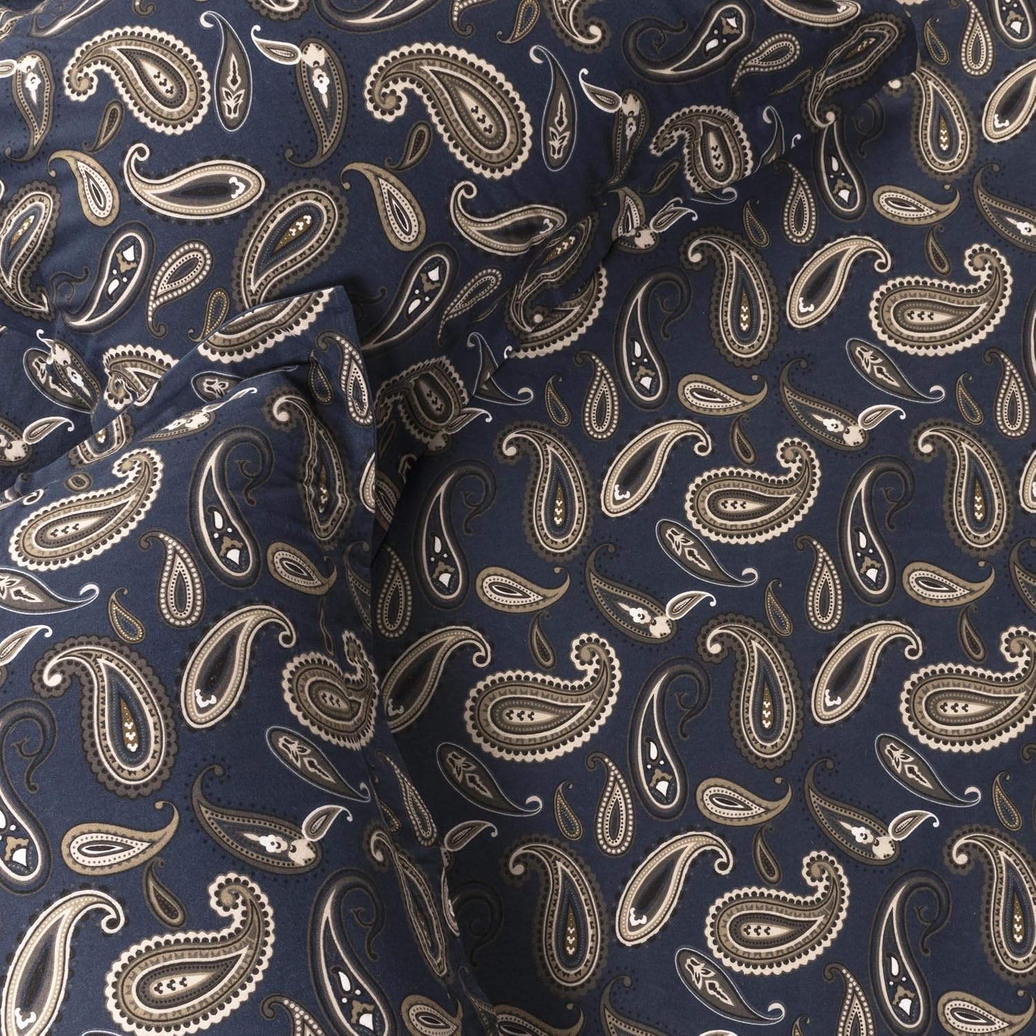 image:imageSuperior Paisley Flannel Cotton Duvet Cover Set Warm Fuzzy Comforter Cover Cozy Soft Floral Bedding Essentials Secure Button Closure Includes 1 Duvet Cover 2 Pillow Shams FullQueen Light BlueNavy Blue Z