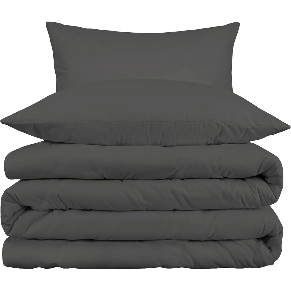 image:imageSuperior Egyptian Cotton 1000 Thread Count Duvet Cover Set Bed Covers Includes 1 Duvet Cover with Button Closure 2 Pillow Shams Oversized Bedding Decor FullQueen GoldGrey