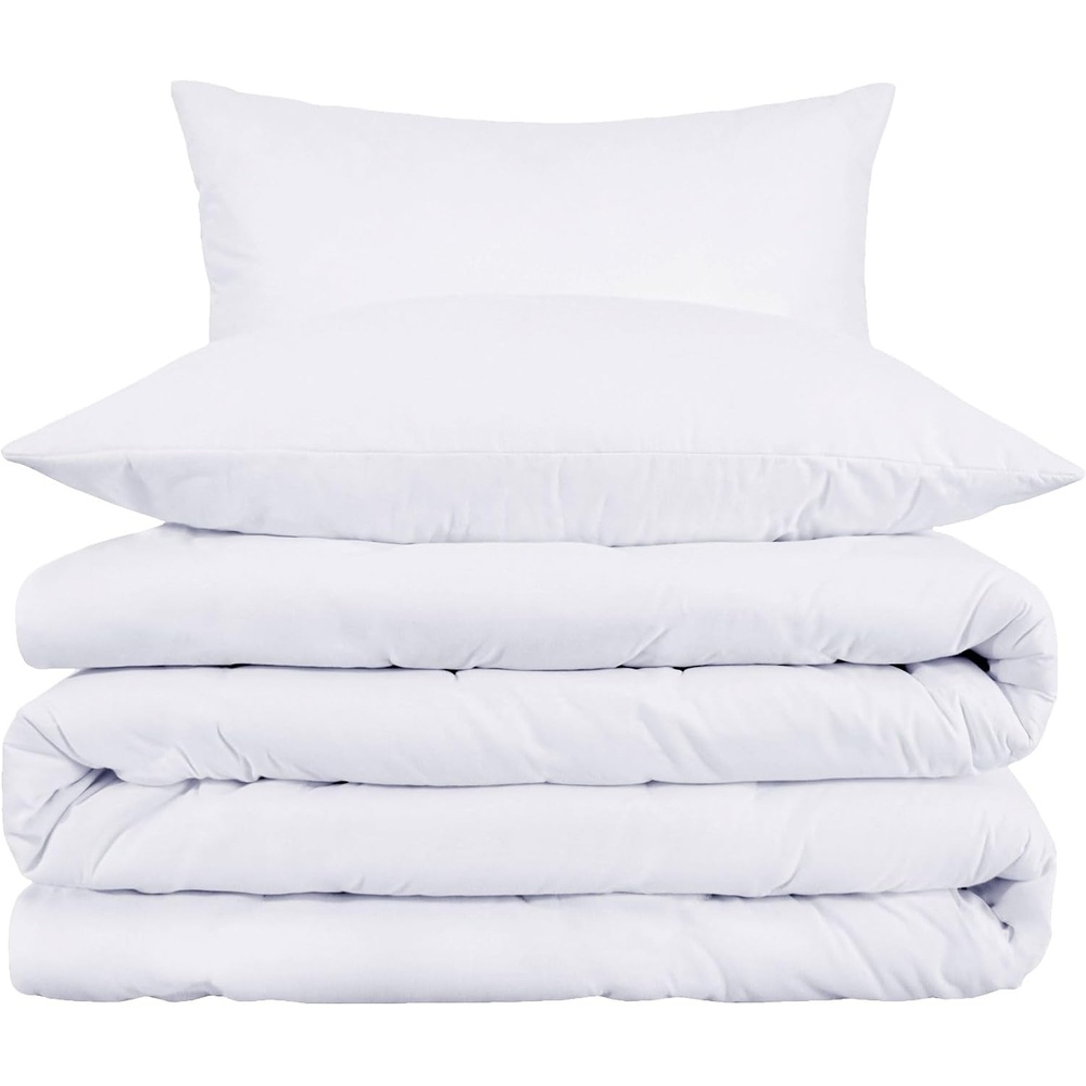 image:imageSuperior Egyptian Cotton 1000 Thread Count Duvet Cover Set Bed Covers Includes 1 Duvet Cover with Button Closure 2 Pillow Shams Oversized Bedding Decor FullQueen GoldWhite