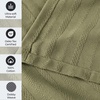 SUPERIOR Clara Cotton Blanket, for Picnic, Beach, Traveling or Camping, Bedroom Decor, Essentials, Cover for Bed, Couch, Lounging, Textured Jacquard, Striped Woven Blanket, Twin, Ivory(Sage)