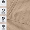 SUPERIOR Clara Cotton Blanket, for Picnic, Beach, Traveling or Camping, Bedroom Decor, Essentials, Cover for Bed, Couch, Lounging, Textured Jacquard, Striped Woven Blanket, Twin, Ivory(Khaki)