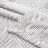 SUPERIOR Clara Cotton Blanket, for Picnic, Beach, Traveling or Camping, Bedroom Decor, Essentials, Cover for Bed, Couch, Lounging, Textured Jacquard, Striped Woven Blanket, Twin, Ivory(Grey)