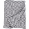 SUPERIOR Clara Cotton Blanket, for Picnic, Beach, Traveling or Camping, Bedroom Decor, Essentials, Cover for Bed, Couch, Lounging, Textured Jacquard, Striped Woven Blanket, Twin, Ivory(Charcoal)