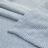 SUPERIOR Clara Cotton Blanket, for Picnic, Beach, Traveling or Camping, Bedroom Decor, Essentials, Cover for Bed, Couch, Lounging, Textured Jacquard, Striped Woven Blanket, Twin, Ivory(Blue)