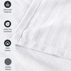 SUPERIOR Clara Cotton Blanket, for Picnic, Beach, Traveling or Camping, Bedroom Decor, Essentials, Cover for Bed, Couch, Lounging, Textured Jacquard, Striped Woven Blanket, Twin, Ivory(White)