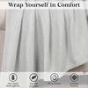 SUPERIOR Clara Cotton Blanket, for Picnic, Beach, Traveling or Camping, Bedroom Decor, Essentials, Cover for Bed, Couch, Lounging, Textured Jacquard, Striped Woven Blanket, Twin, Ivory(Green)