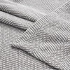 SUPERIOR Clara Cotton Blanket, for Picnic, Beach, Traveling or Camping, Bedroom Decor, Essentials, Cover for Bed, Couch, Lounging, Textured Jacquard, Striped Woven Blanket, Twin, Ivory(Charcoal)
