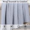 SUPERIOR Clara Cotton Blanket, for Picnic, Beach, Traveling or Camping, Bedroom Decor, Essentials, Cover for Bed, Couch, Lounging, Textured Jacquard, Striped Woven Blanket, Twin, Ivory(Blue)
