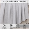 SUPERIOR Clara Cotton Blanket, for Picnic, Beach, Traveling or Camping, Bedroom Decor, Essentials, Cover for Bed, Couch, Lounging, Textured Jacquard, Striped Woven Blanket, Twin, Ivory(Grey)