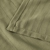 SUPERIOR Clara Cotton Blanket, for Picnic, Beach, Traveling or Camping, Bedroom Decor, Essentials, Cover for Bed, Couch, Lounging, Textured Jacquard, Striped Woven Blanket, Twin, Ivory(Sage)